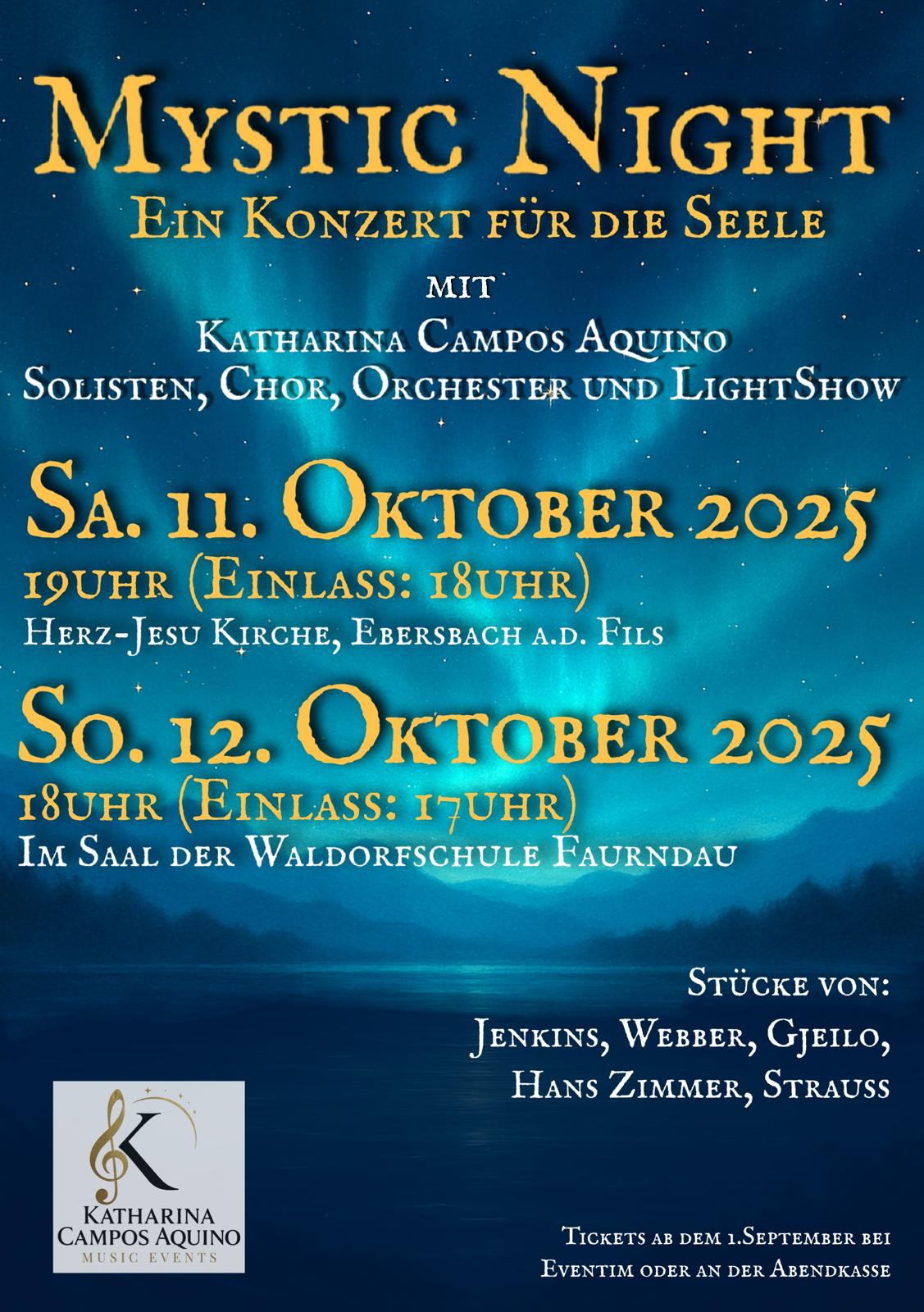 Plakat Nächstes Konzert kca music events Katharina Campos Aquino
